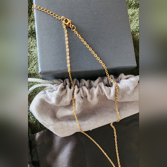 Slide Jewelry Stainless Steel Gold Necklace With Large Pearl Charm NIB - Picture 6 of 11